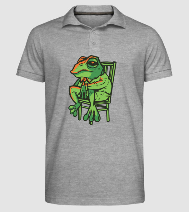Frog minta szürke pólón