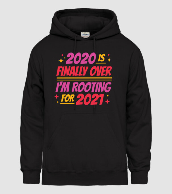 2020-nak végre vége minta fekete pólón