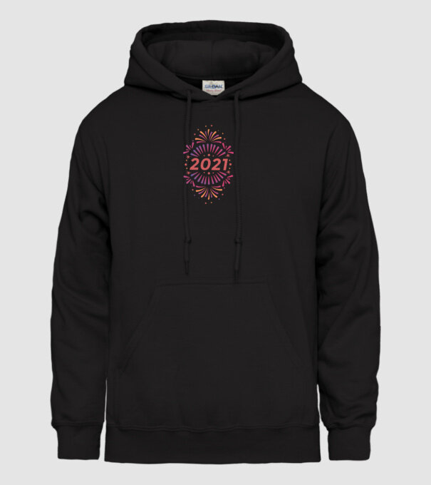 Buék 2021 Boldog Új Évet minta fekete pólón