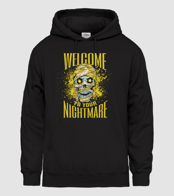 Welcome to your Nightmare Halloween minta fekete pólón