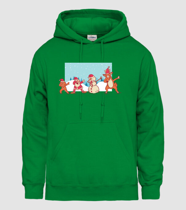 Karácsonyi DAB minta zöld pólón