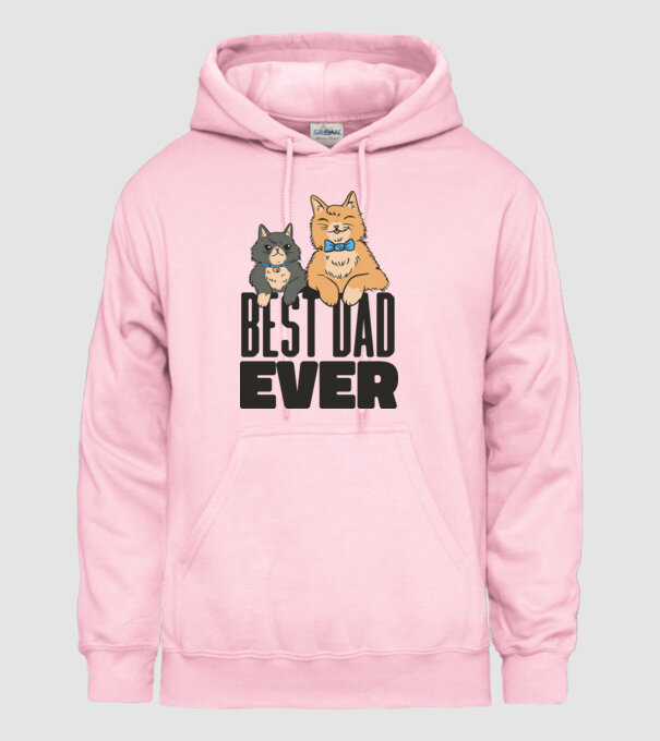 Best Cat Dad Ever - Legjobb Cicás Apa minta világos rózsaszín pólón