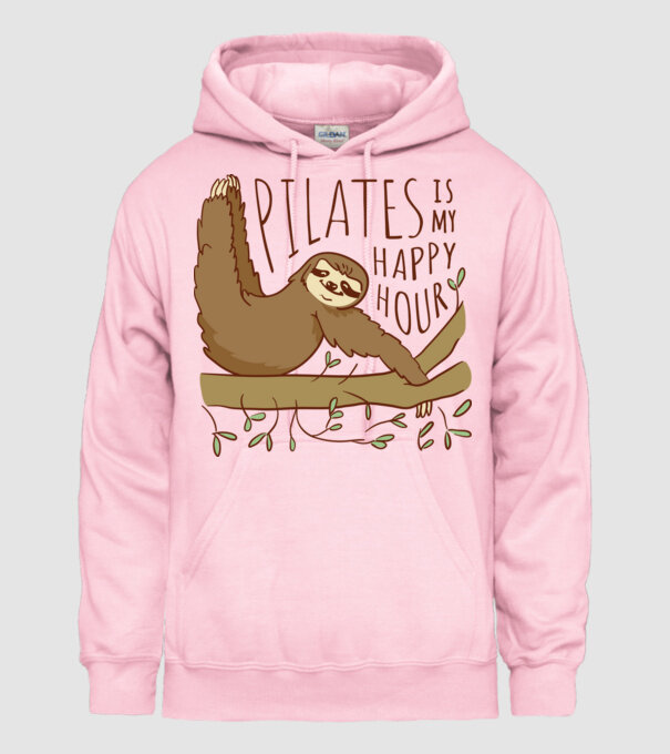 Pilates is my happy hour minta világos rózsaszín pólón
