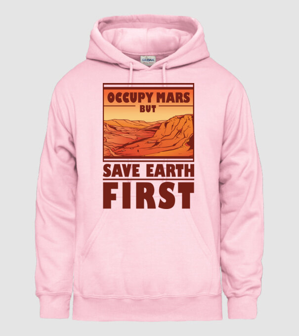 Save Earth minta világos rózsaszín pólón