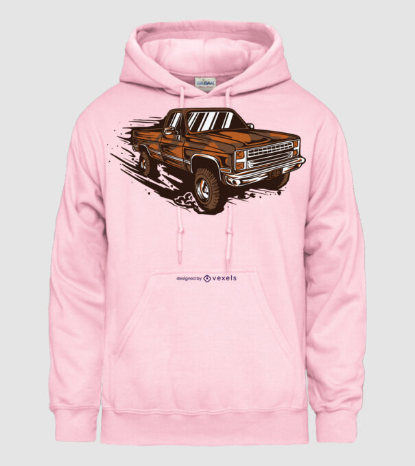 Truck minta világos rózsaszín pólón
