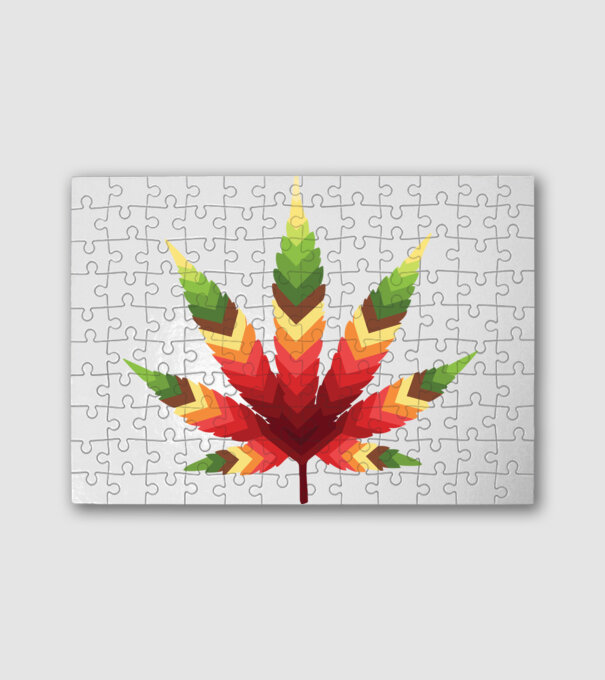 Cannabis Levél minta fehér pólón