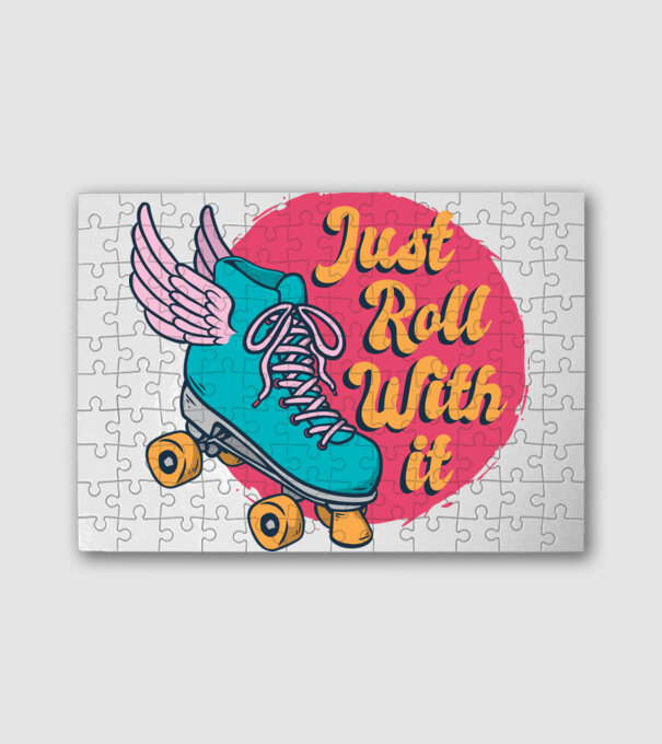 Just Roll with it - Görkoris minta fehér pólón
