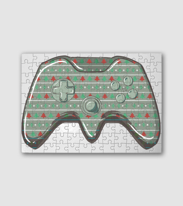 Karácsonyi Kontroller Gamer minta fehér pólón