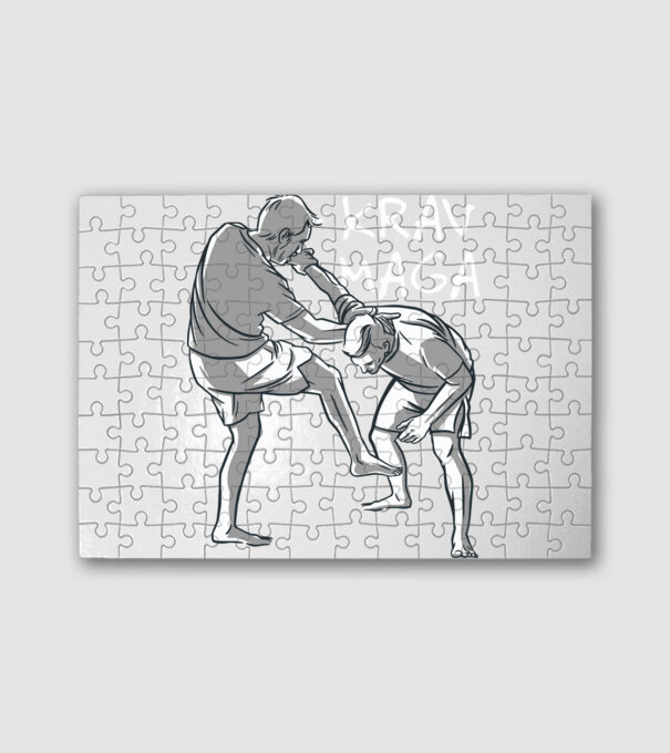 KRAV MAGA minta fehér pólón