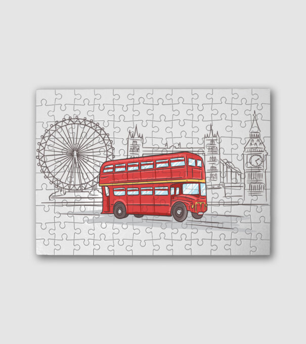 London Bus minta fehér pólón