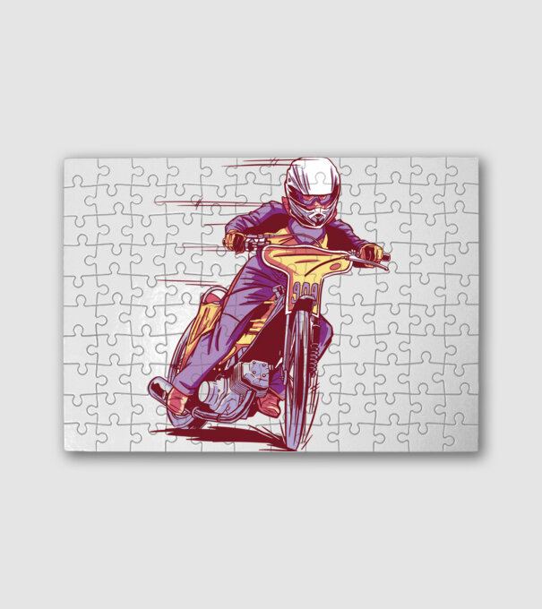Motocross minta fehér pólón