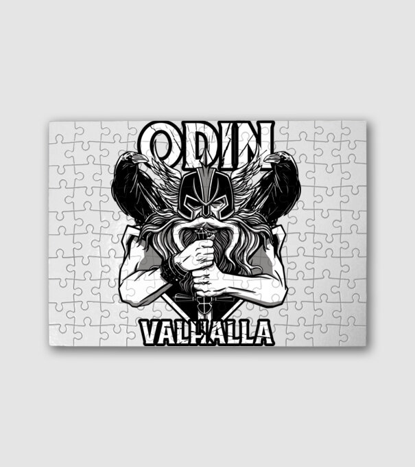 Odin Valhalla minta fehér pólón