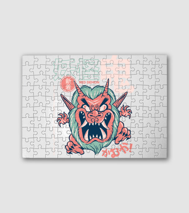 Oni Yokai Anime minta fehér pólón