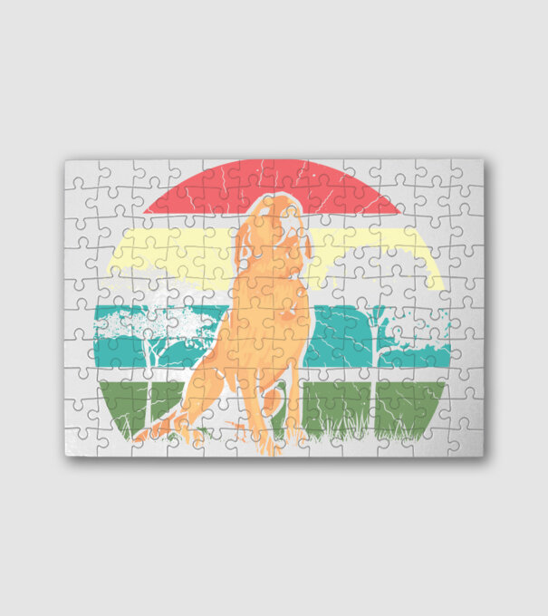 Retró Golden Retriever minta fehér pólón