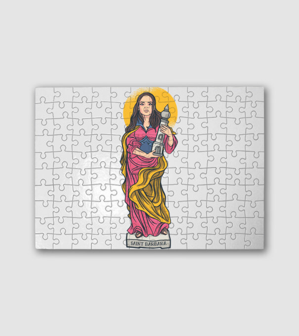 Saint Barbara minta fehér pólón