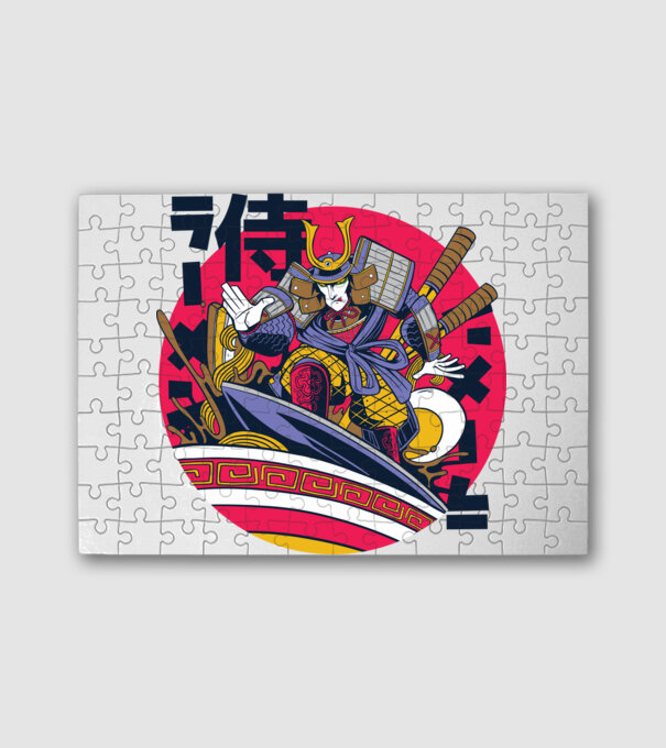 Samurai Ramen Surf minta fehér pólón