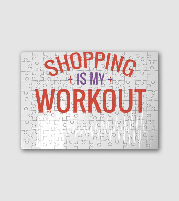 Shopping is my workout felirat minta fehér pólón