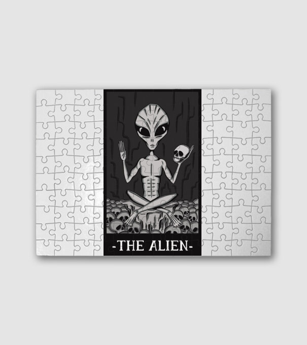 The Alien - Tarot kártya minta fehér pólón