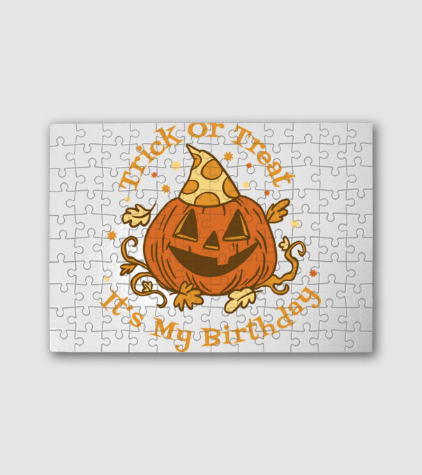 Trick or Treat It's my Birthday Halloween minta fehér pólón