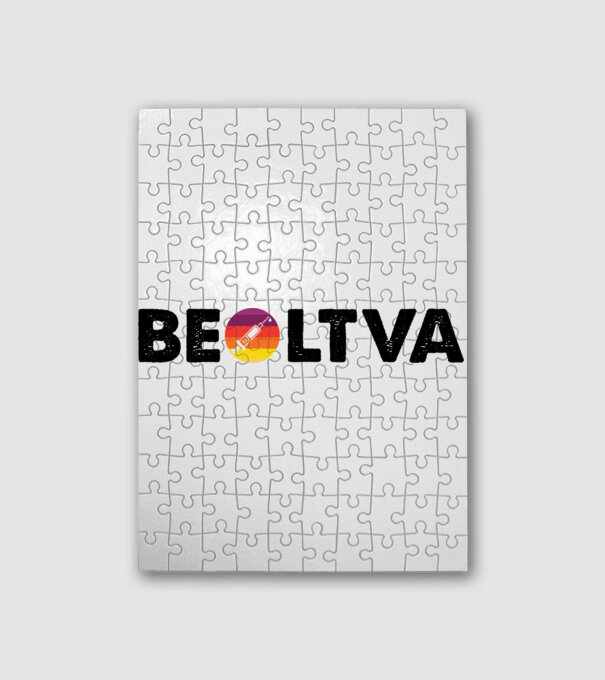 Beoltva Retro minta fehér pólón