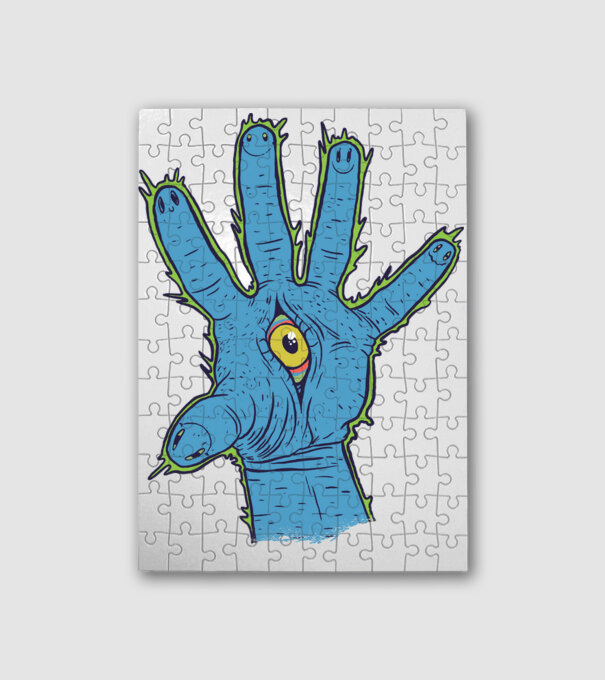 Illuminati Trippy Hand minta fehér pólón