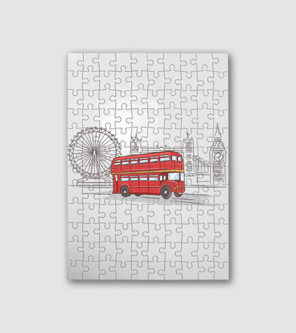 London Bus minta fehér pólón