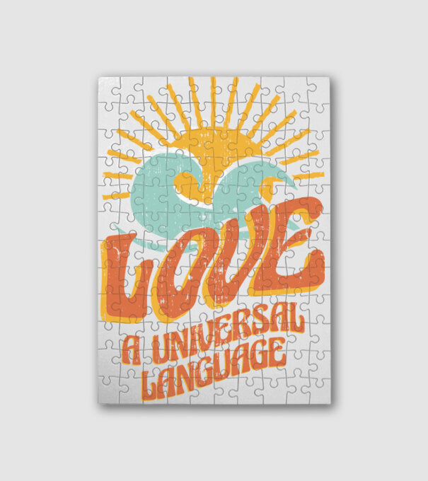 Love is a universal language minta fehér pólón