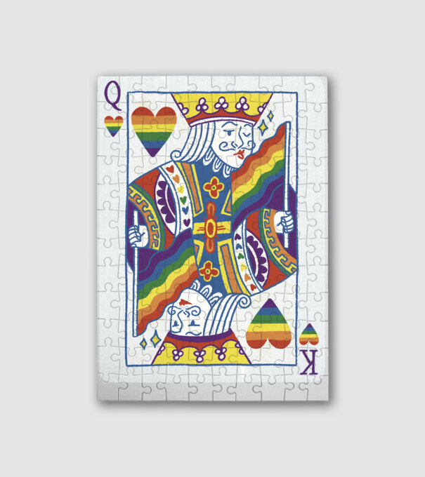 Queer King minta fehér pólón