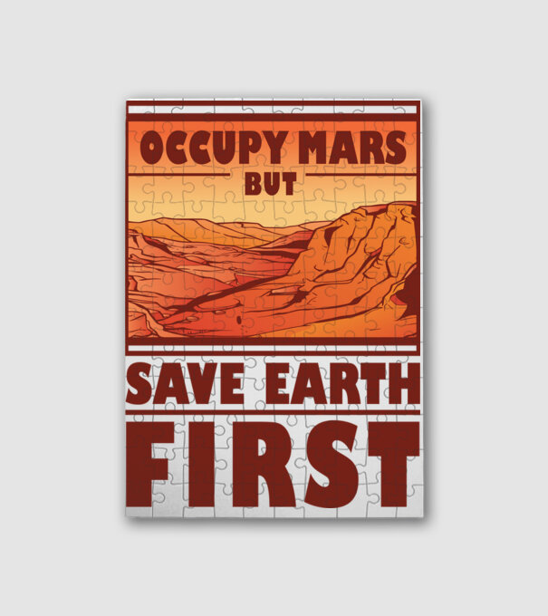 Save Earth minta fehér pólón