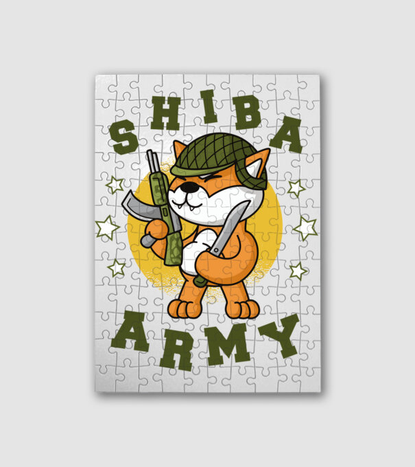 Shiba hadsereg minta fehér pólón