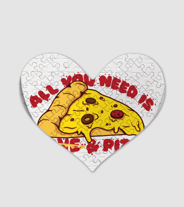 All You Need is Love and Pizza minta fehér pólón