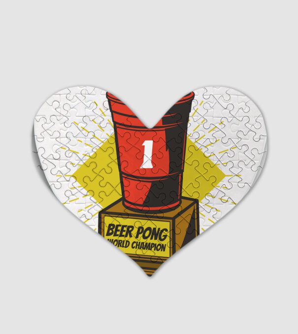 Beer pong világbajnok minta fehér pólón