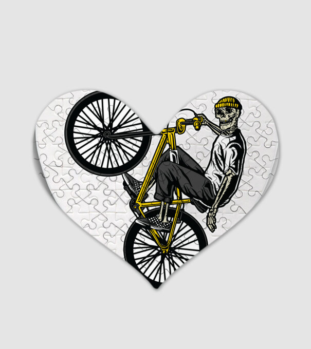 Csontváz BMX minta fehér pólón