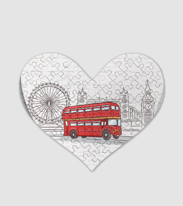 London Bus minta fehér pólón