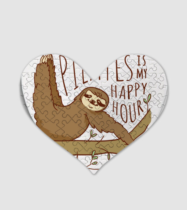 Pilates is my happy hour minta fehér pólón