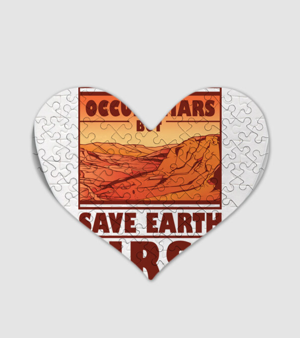 Save Earth minta fehér pólón