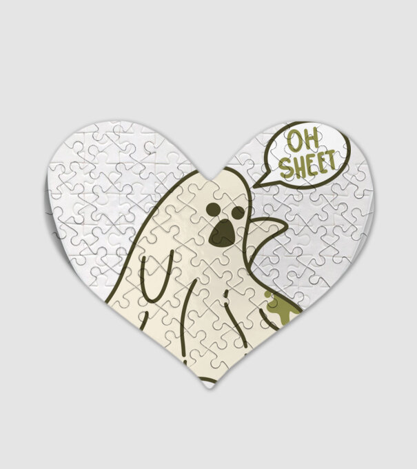 Sheet Ghost minta fehér pólón