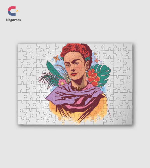 Frida Kahlo portré minta fehér pólón