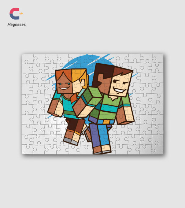 Minecraft Karakterek minta fehér pólón