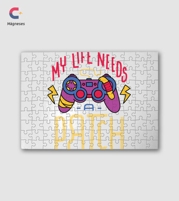 My life needs a patch Gamer minta fehér pólón