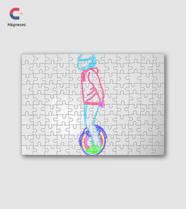 Neon unicycle minta fehér pólón