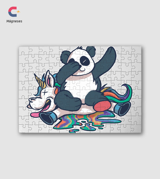 Panda DAB Unikornison minta fehér pólón