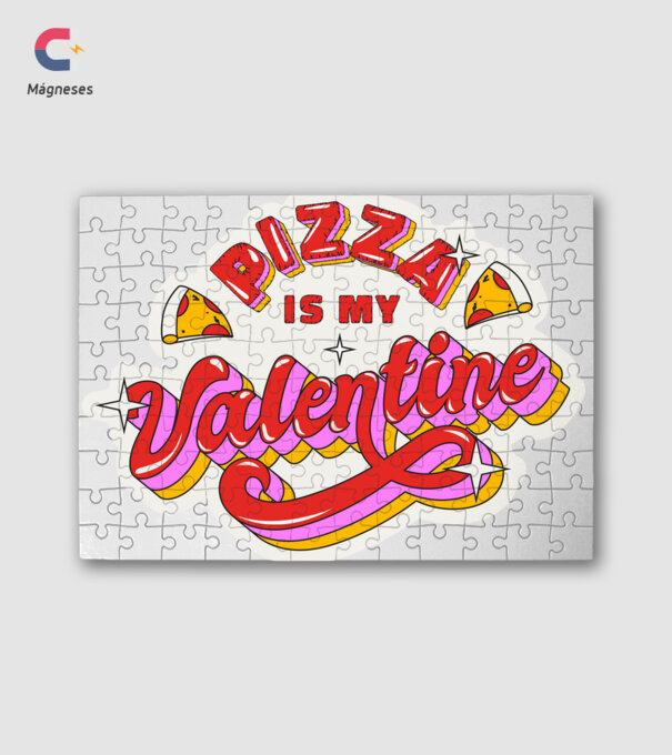Pizza is my valentine minta fehér pólón