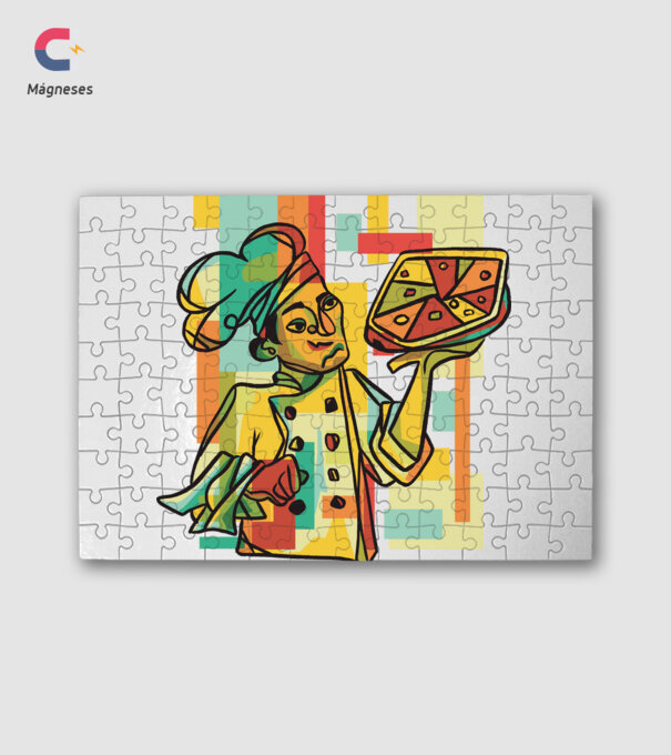 Pizza Séf minta fehér pólón
