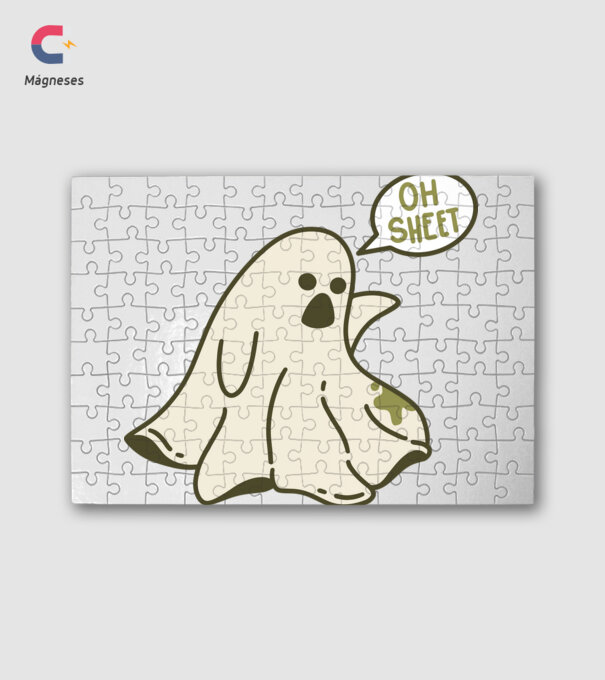 Sheet Ghost minta fehér pólón