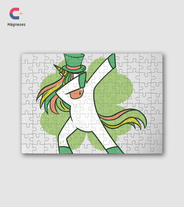 St. Patrick Unikornis DAB minta fehér pólón