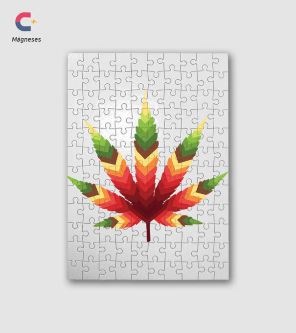 Cannabis Levél minta fehér pólón