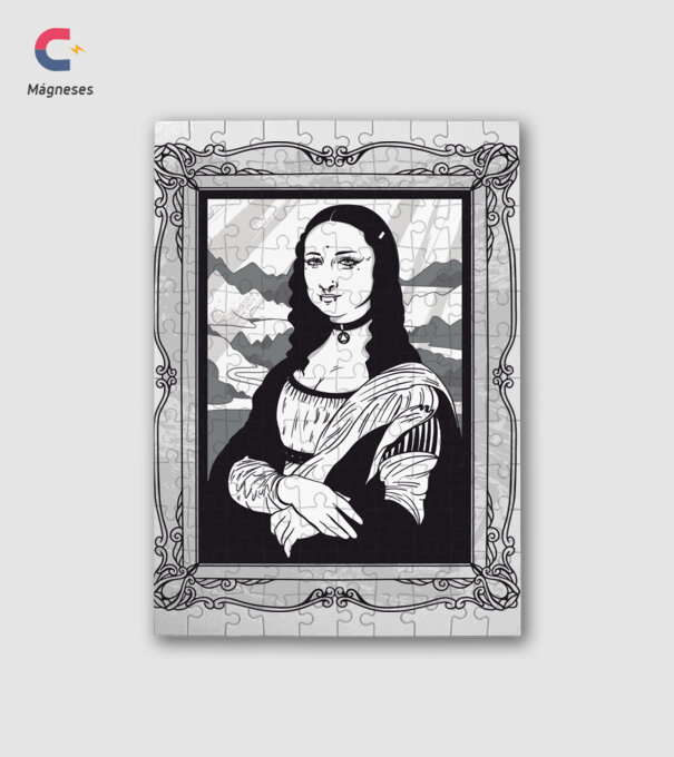 Gótikus Mona Lisa minta fehér pólón