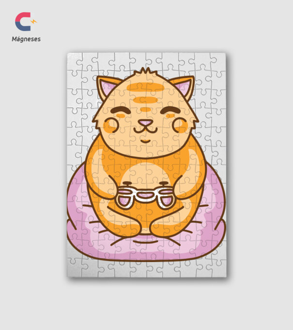 Kawaii Gamer Cica minta fehér pólón