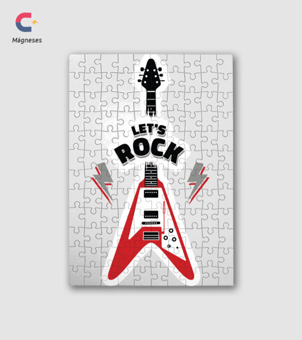 Let's rock minta fehér pólón
